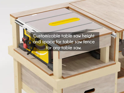 Table Saw, Miter, Router Workbench Plan for Ultimate Usability
